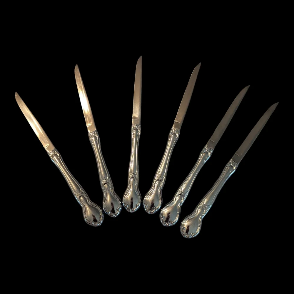 Set Of 6 VTG Carvel Hall Merrimack Towle CVH16 Glossy Stainless Steel USA 8.5